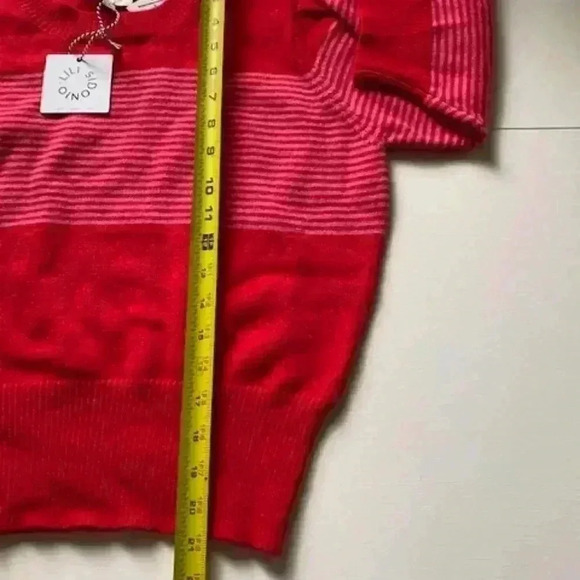 Lili Sidonio Puff-Sleeve Striped Sweater NWT Size Large - Picture 8 of 15